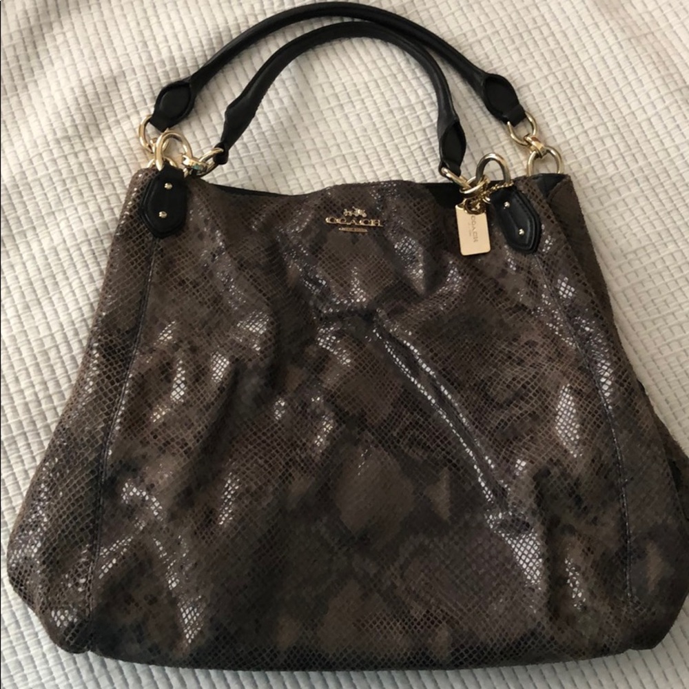 Coach Snakeskin Oversize Tote.